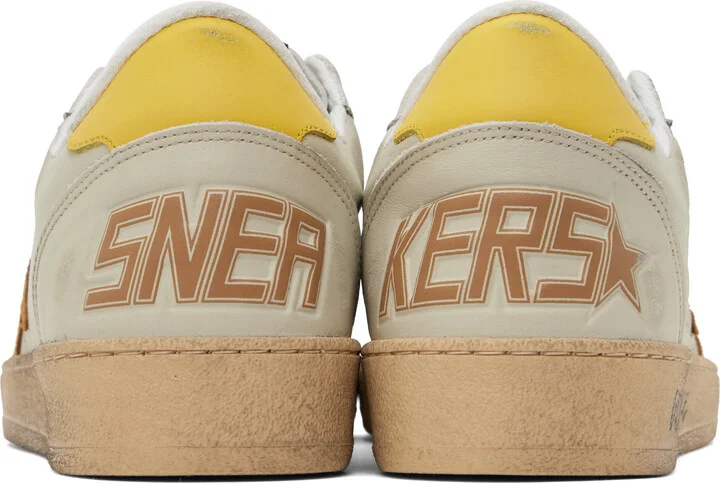 Golden Goose Off-White & Yellow Ball Star Sneakers - Image 2