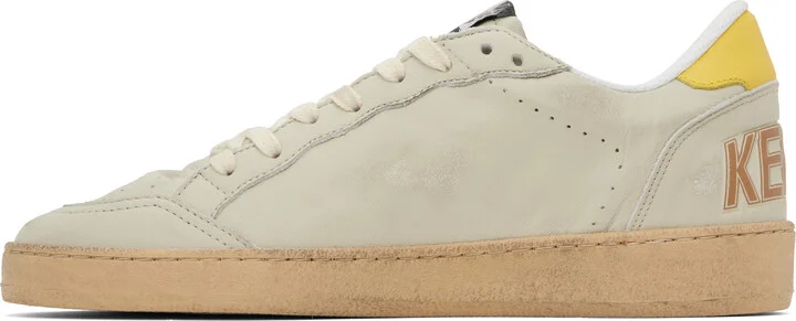 Golden Goose Off-White & Yellow Ball Star Sneakers - Image 3