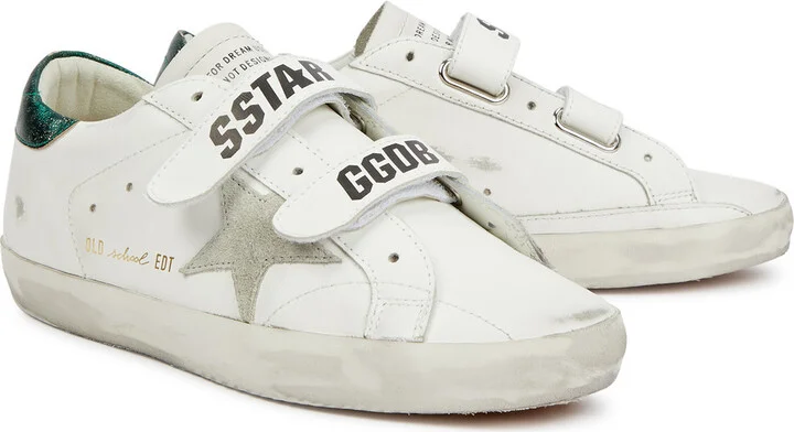 Golden Goose Old School Distressed Leather Sneakers - Image 2
