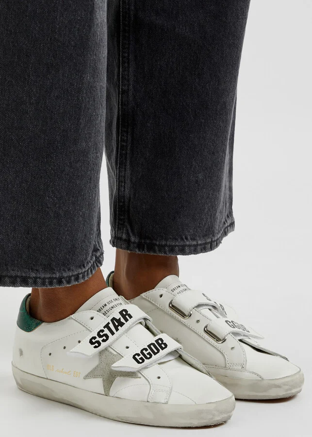 Golden Goose Old School Distressed Leather Sneakers - Image 5