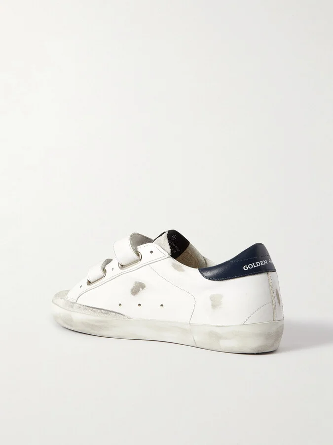 Golden Goose - Old School Distressed Leather Sneakers - White - Image 3