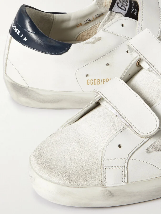Golden Goose - Old School Distressed Leather Sneakers - White - Image 4