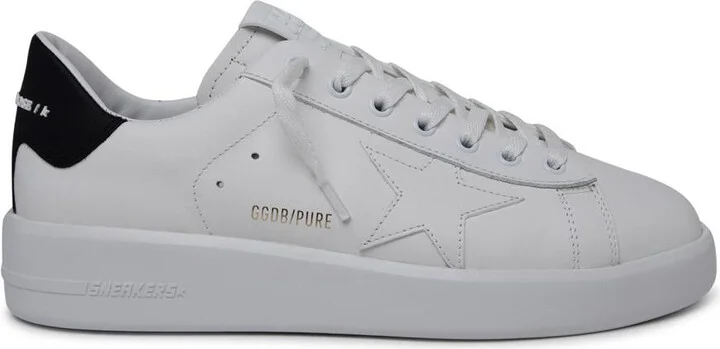 Golden Goose Purestar Sneakers In White Calf Leather