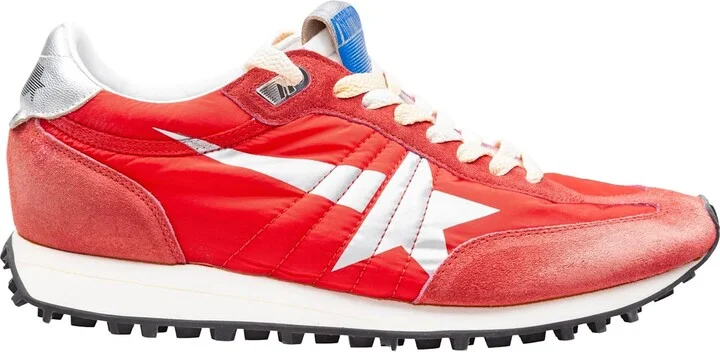 Golden Goose Red Nylon And Suede Running Sneakers