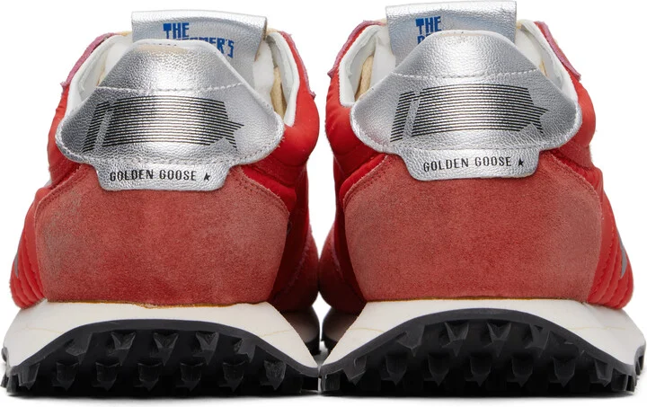 Golden Goose Red & Silver Marathon Sneakers - Image 2