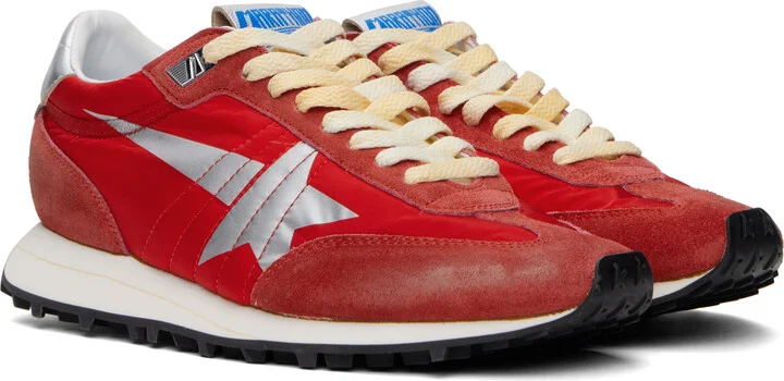 Golden Goose Red & Silver Marathon Sneakers - Image 4