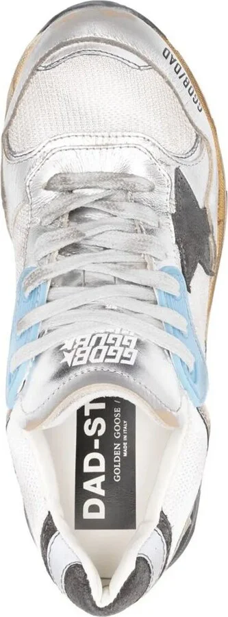 Golden Goose "Running Dad" Mesh And Laminated Leather Upper Suede Star Laminated Leather Toe And Tongue Shoes - Image 2