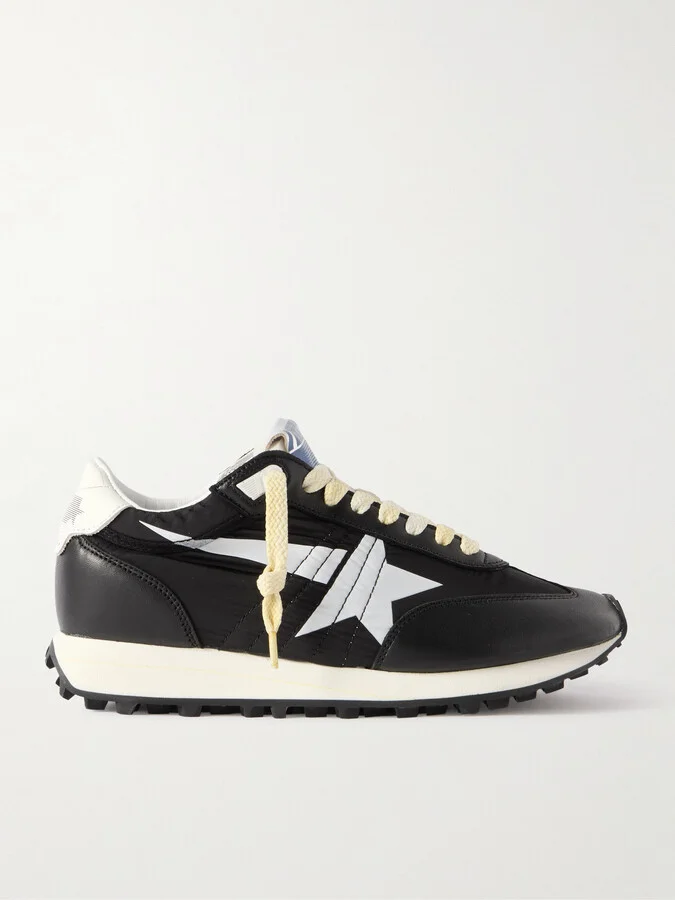 Golden Goose - Running Marathon Leather-trimmed Shell Sneakers - Black