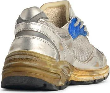 Golden Goose 'Running' Silver Leather Sneakers - Image 3