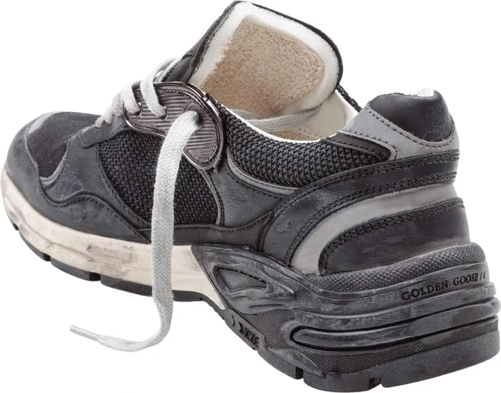 Golden Goose Running Sneakers In Leather And Mesh Color Black/silver - Image 4