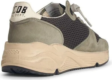 Golden Goose Running Sole' In Green Suede With White Leather Star And Heel - Image 3