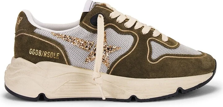 Golden Goose Running Sole Sneaker in Olive