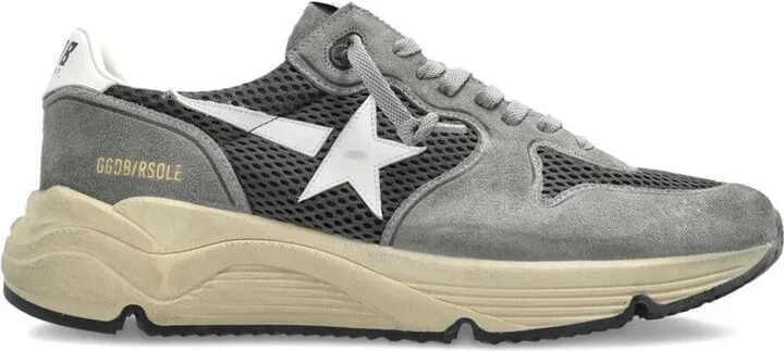 Golden Goose Running Sole Sneakers In Suede And Mesh Shoes