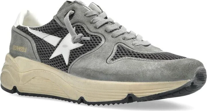 Golden Goose 'Running Sole' Sneakers With Green Suede And Grey Mesh Upper - Image 2