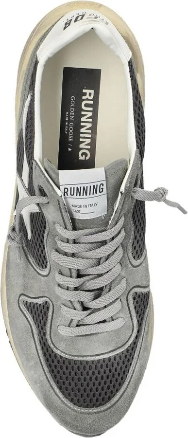Golden Goose 'Running Sole' Sneakers With Green Suede And Grey Mesh Upper - Image 3