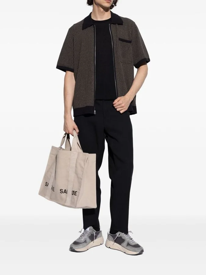 Golden Goose 'Running Sole' Sneakers With Green Suede And Grey Mesh Upper - Image 4
