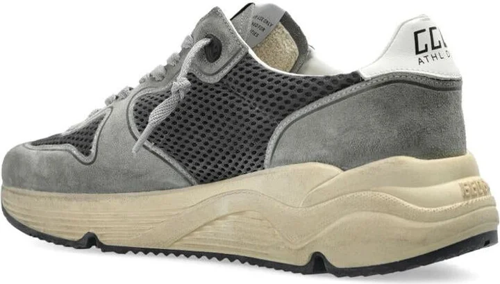 Golden Goose 'Running Sole' Sneakers With Green Suede And Grey Mesh Upper - Image 5