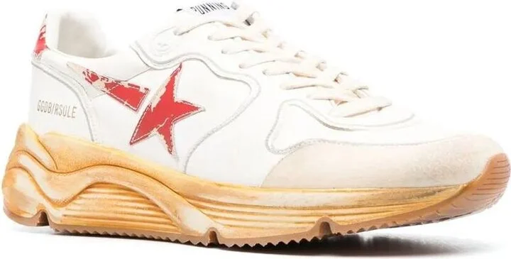 Golden Goose Running Sole Sneakers With Red Leather Star And Heel Tab Shoes - Image 3