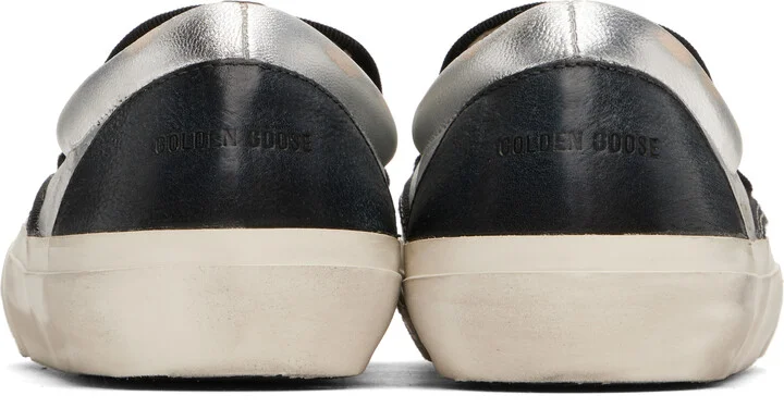 Golden Goose Silver & Black VCE Penstar Sneakers - Image 2