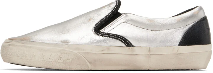 Golden Goose Silver & Black VCE Penstar Sneakers - Image 3