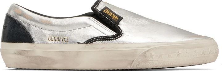 Golden Goose Silver & Black VCE Penstar Sneakers