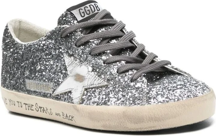 Golden Goose Silver Leather Super Star Sneakers - Image 2