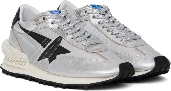 Golden Goose Silver Marathon Sneakers - Image 4