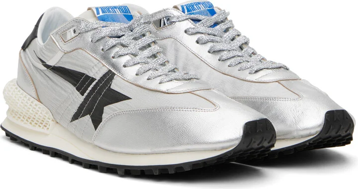 Golden Goose Silver Marathon Sneakers - Image 4