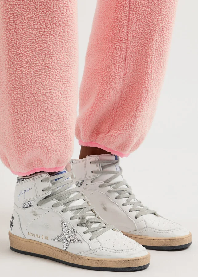 Golden Goose Sky Star Distressed Leather Hi-top Sneakers - Image 5