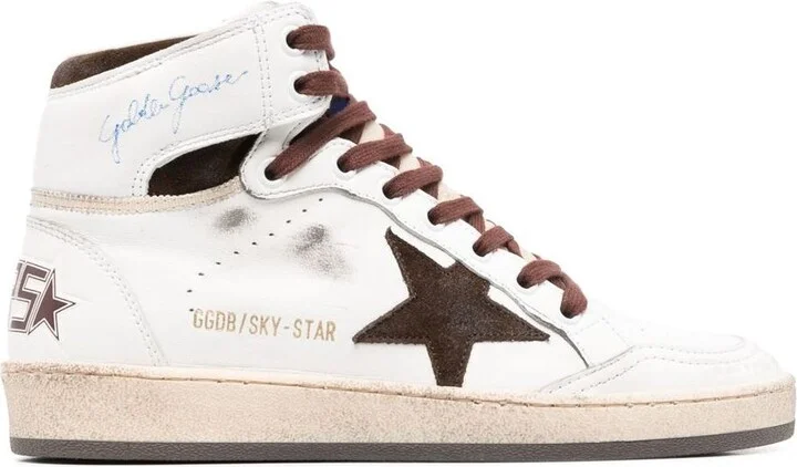 Golden Goose Sky Star Nappa Upper And Spur Nylon Tongue Suede Star