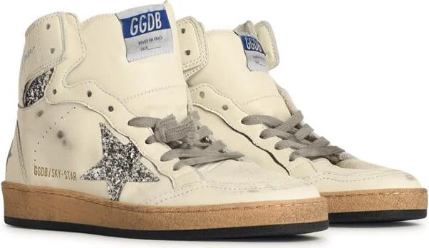 Golden Goose 'Sky Star' White Leather Sneakers - Image 2