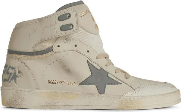 Golden Goose 'Sky Star' White Leather Sneakers