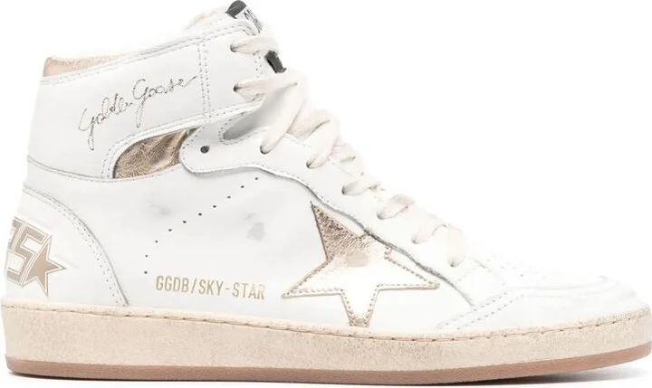 Golden Goose 'Sky Star' White Leather Sneakers