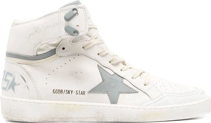 Golden Goose 'Sky Star' White Leather Sneakers