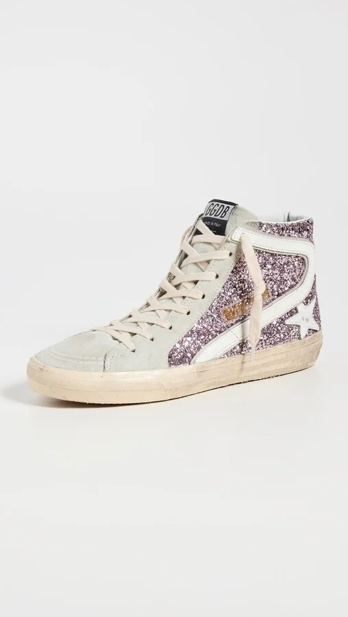 Golden Goose Slide Glitter and Suede Sneakers - Image 2