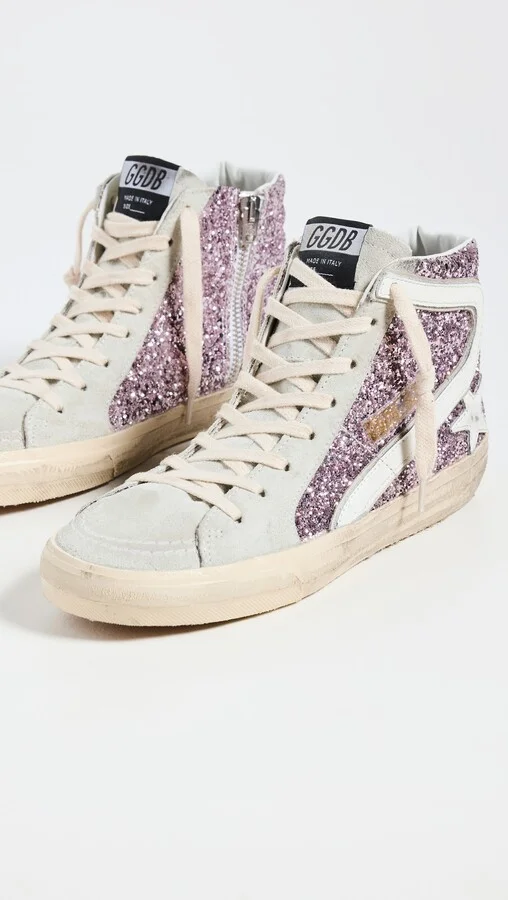 Golden Goose Slide Glitter and Suede Sneakers - Image 4