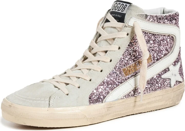 Golden Goose Slide Glitter and Suede Sneakers