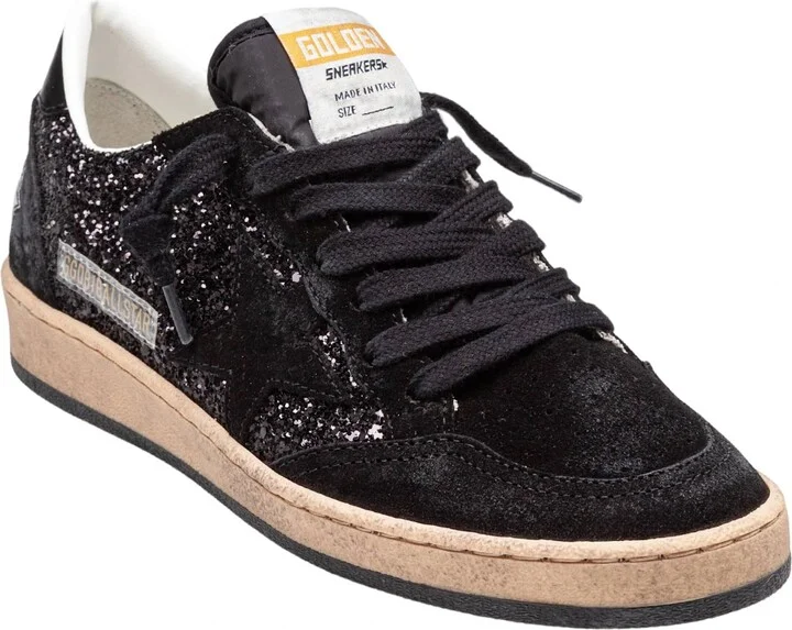 Golden Goose Sneakers Ballstar In Suede And Glitter Color Black - Image 2