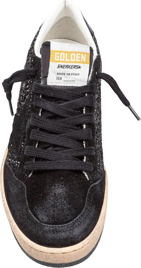 Golden Goose Sneakers Ballstar In Suede And Glitter Color Black - Image 3