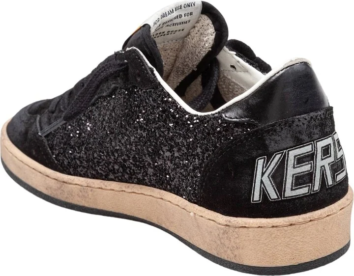 Golden Goose Sneakers Ballstar In Suede And Glitter Color Black - Image 4