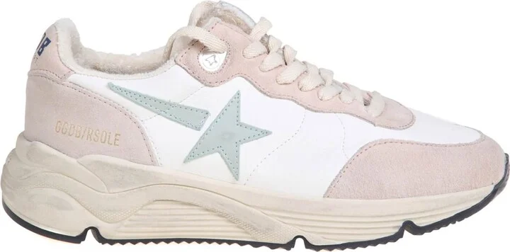 Golden Goose Sneakers Running Sole In White And Nude Leather