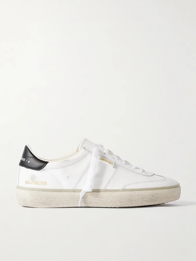 Golden Goose - Soul-star Distressed Leather Sneakers - White