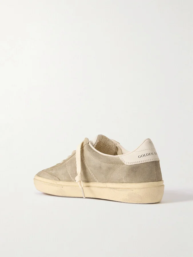 Golden Goose - Soul-star Distressed Leather-trimmed Suede Sneakers - Brown - Image 3
