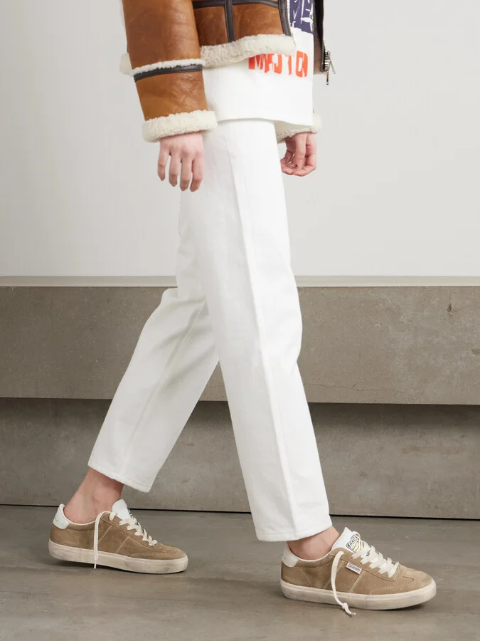 Golden Goose - Soul-star Distressed Leather-trimmed Suede Sneakers - Brown - Image 2