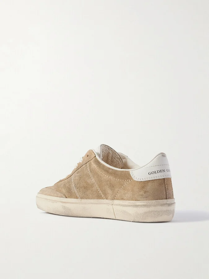 Golden Goose - Soul-star Distressed Leather-trimmed Suede Sneakers - Brown - Image 3