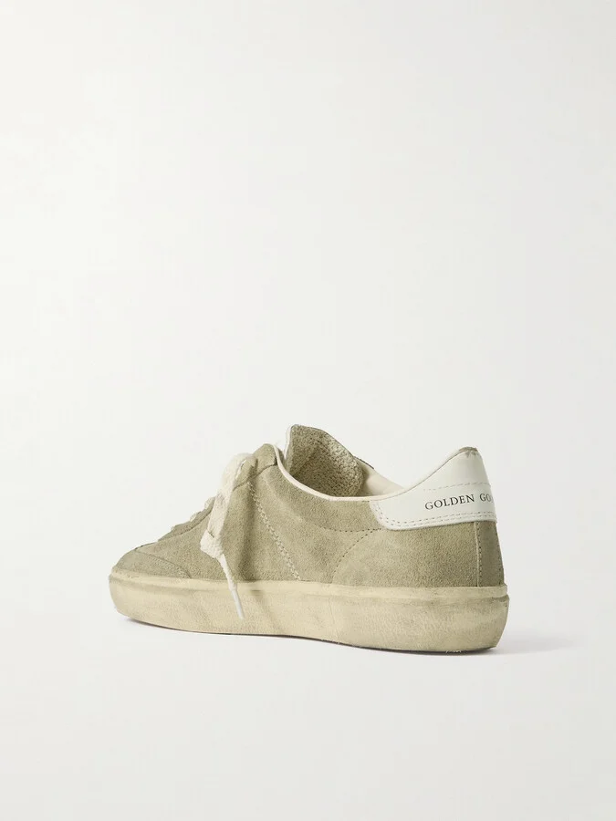 Golden Goose - Soul-star Distressed Leather-trimmed Suede Sneakers - Brown - Image 3