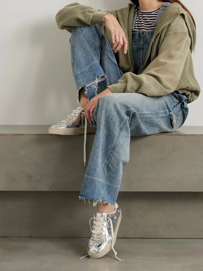 Golden Goose - Soul-star Distressed Mirrored-leather Sneakers - Silver - Image 2