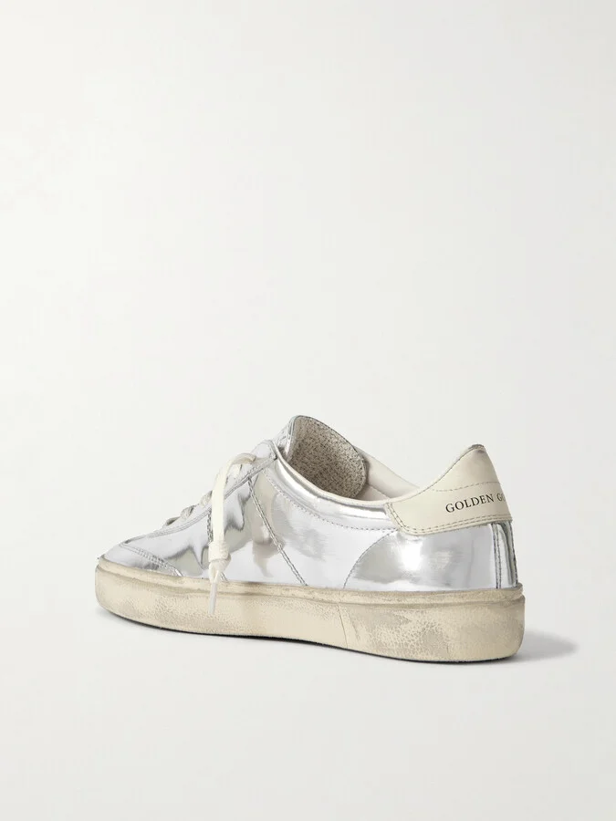 Golden Goose - Soul-star Distressed Mirrored-leather Sneakers - Silver - Image 3