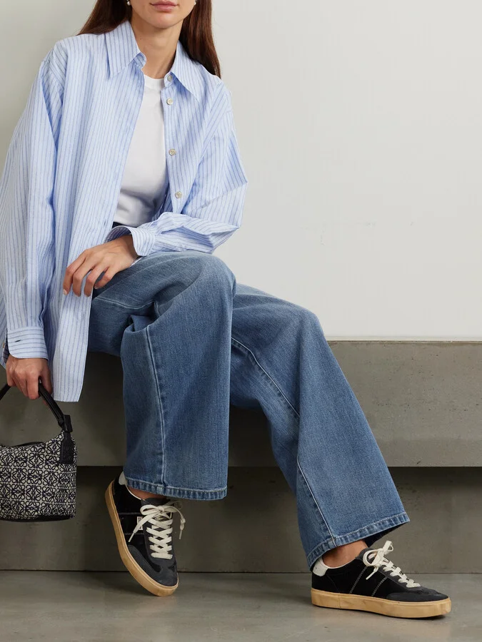 Golden Goose - Soul-star Distressed Suede And Leather-trimmed Velvet Sneakers - Gray - Image 2