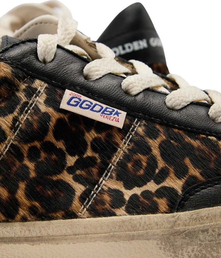 Golden Goose Soul Star Leopard-print Calf-hair Sneakers - Image 4